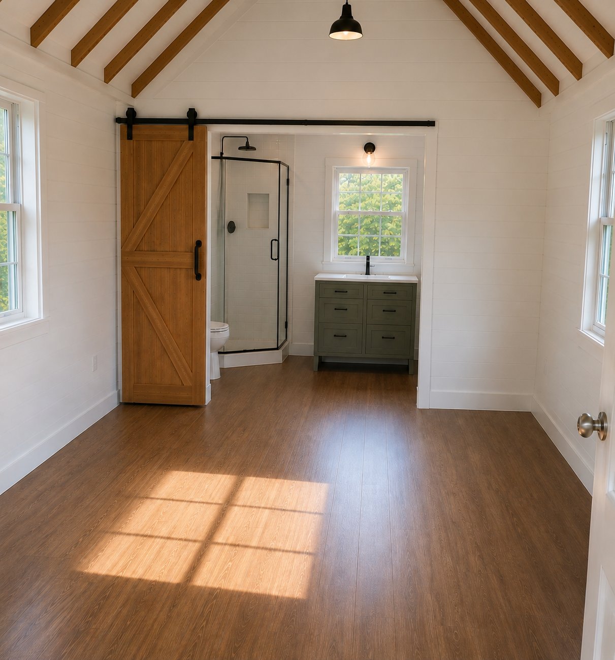 Real finished full bath, no loft