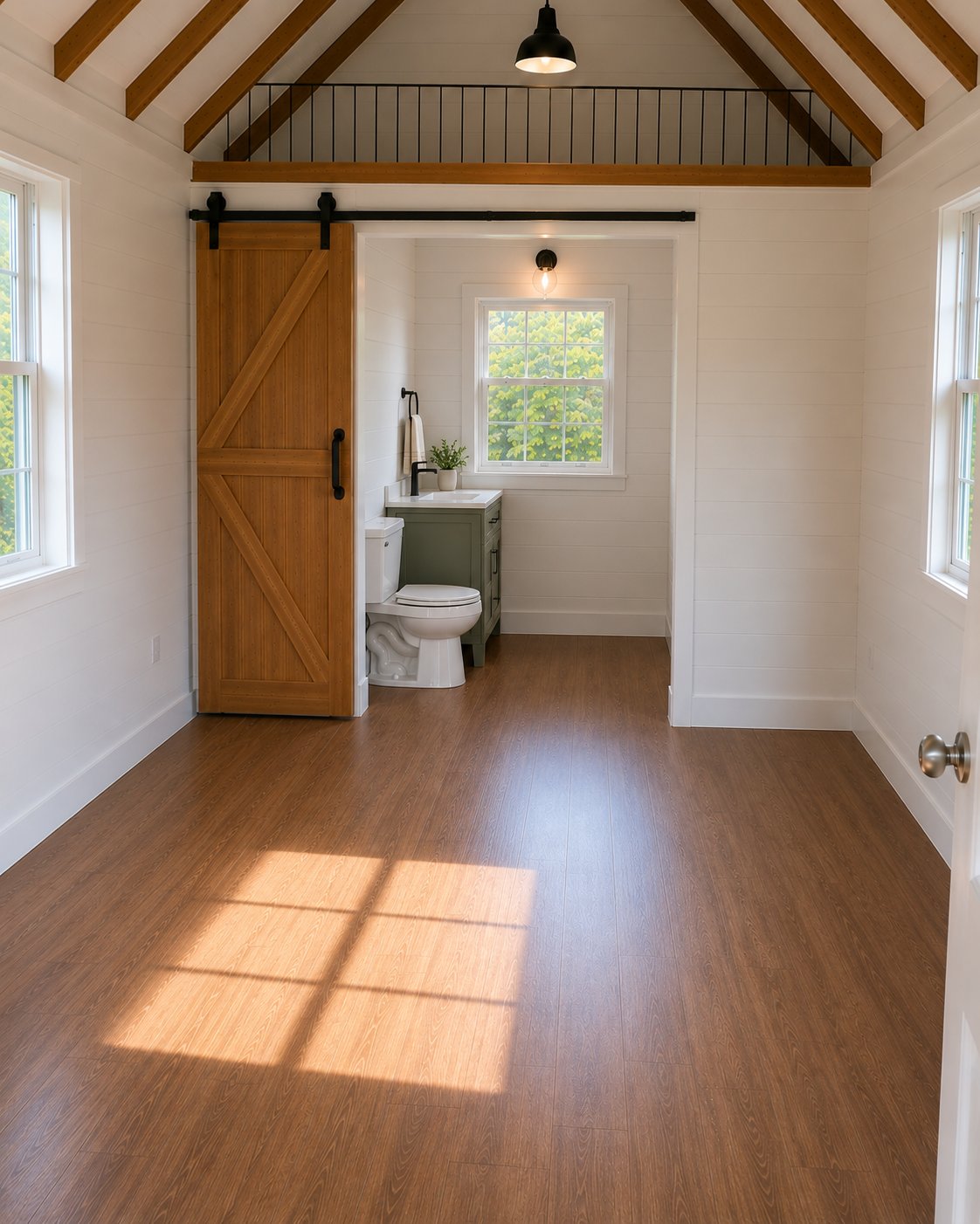 Real finished half bath, with loft