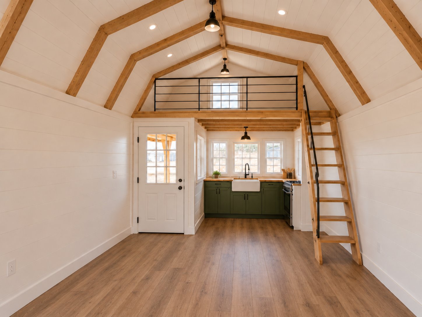 Real finished kitchen and loft with LVP flooring