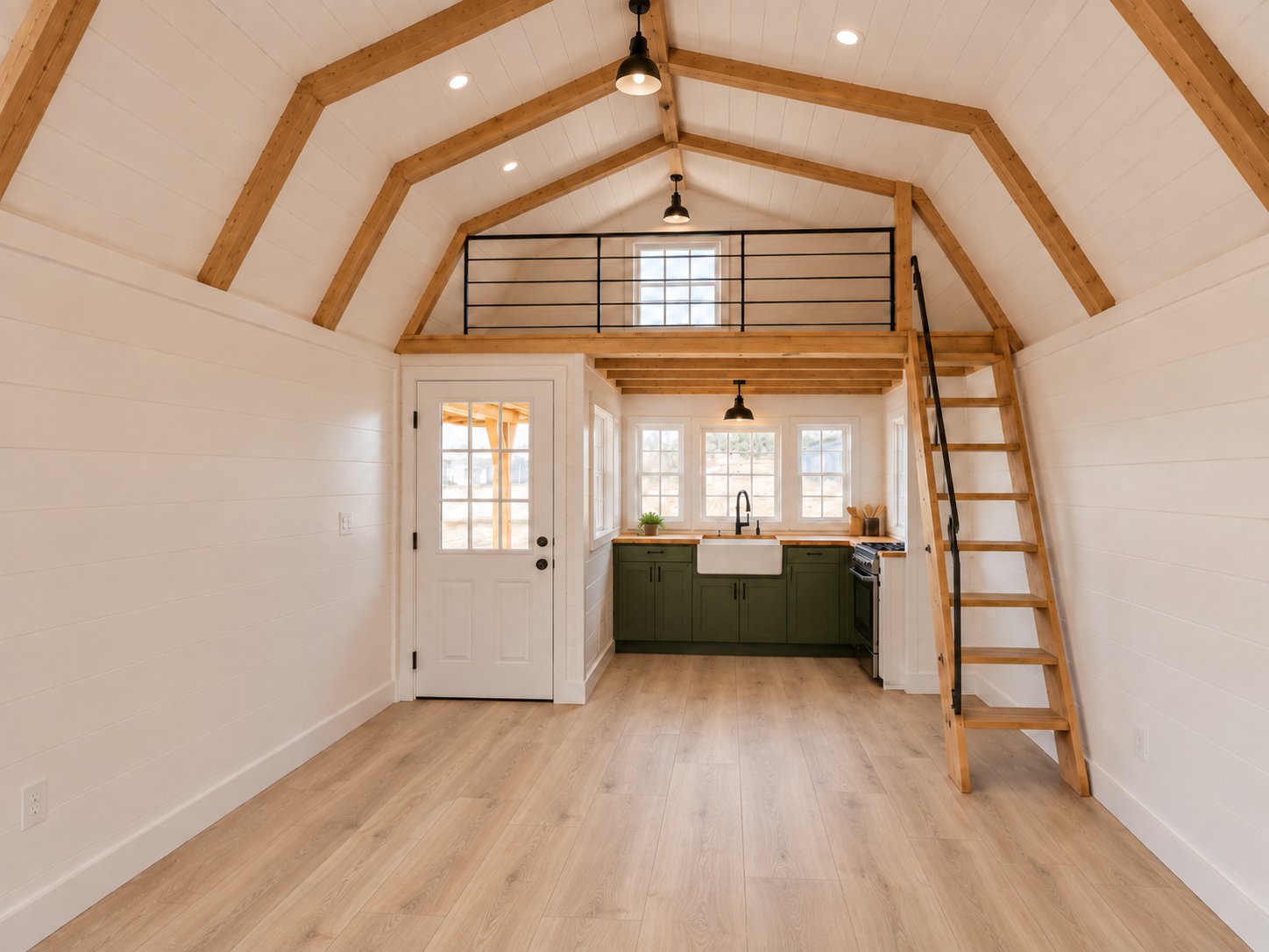 Real finished kitchen and loft with premium LVP flooring